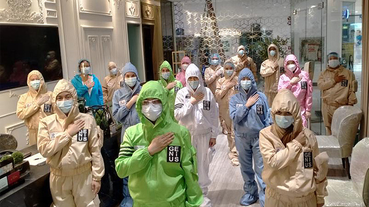 Belo Employees in Genius Gear PPE